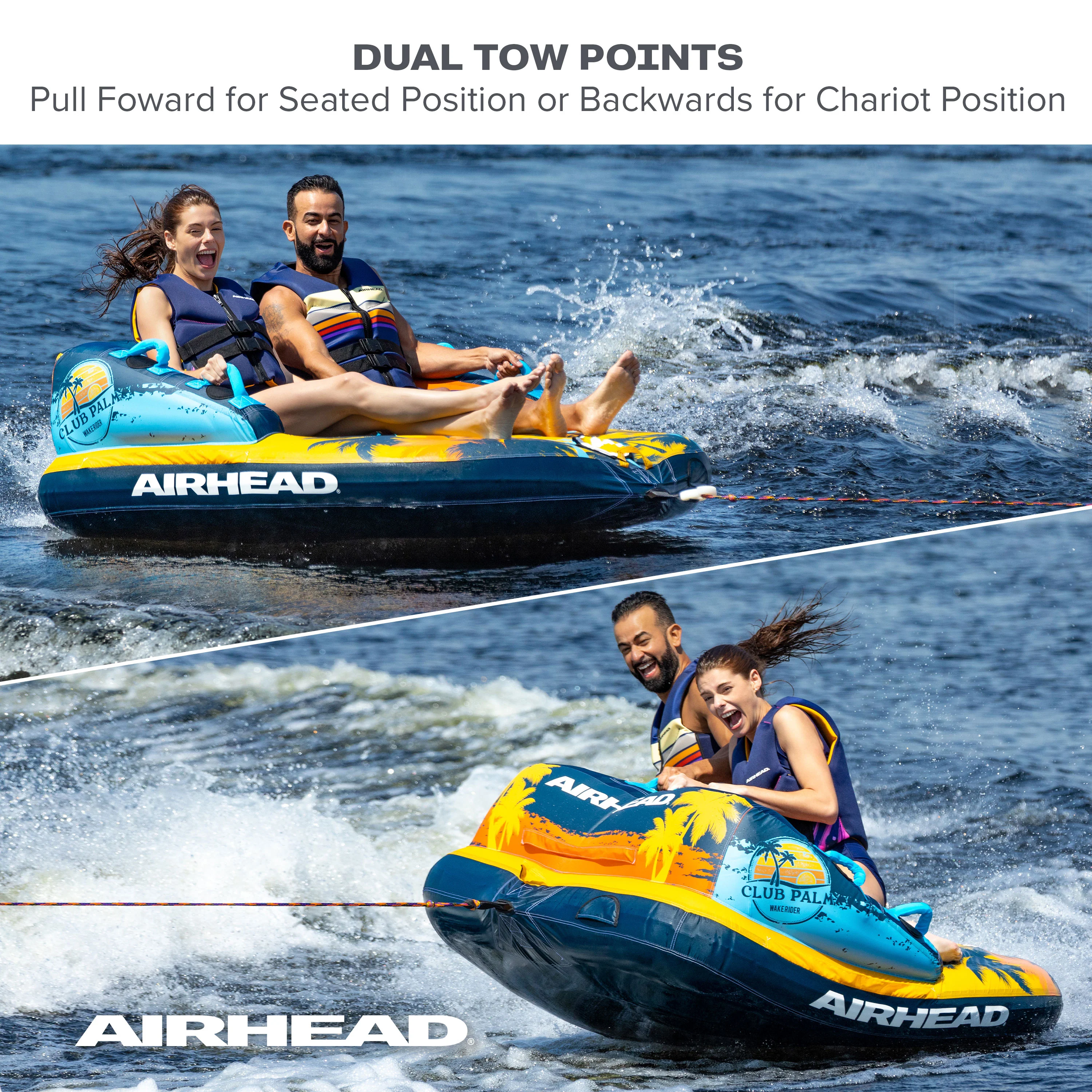 Club Palm | 1-2 Rider Towable Tube for Boating - Image 4